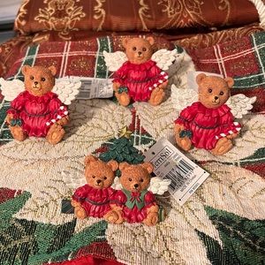 Vintage Terrisol Xmas Teddy Bear Large Napkin Holders